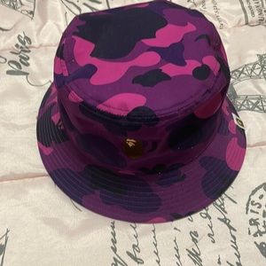 A bathing ape purple camp bucket hat